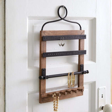 Wood Metal Hanging Jewelry Organizer Display - Jewelry Holders